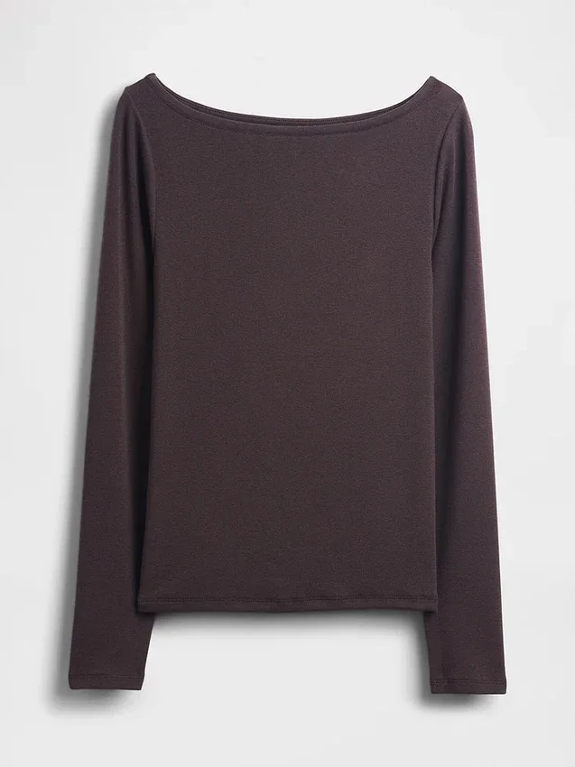 Modern T-shirt met boothals