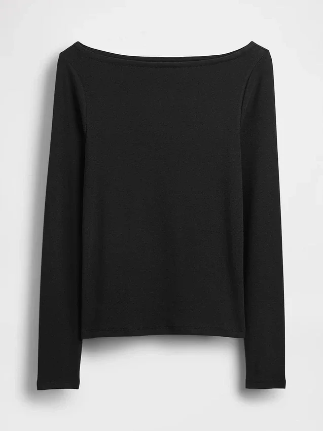 Modern T-shirt met boothals