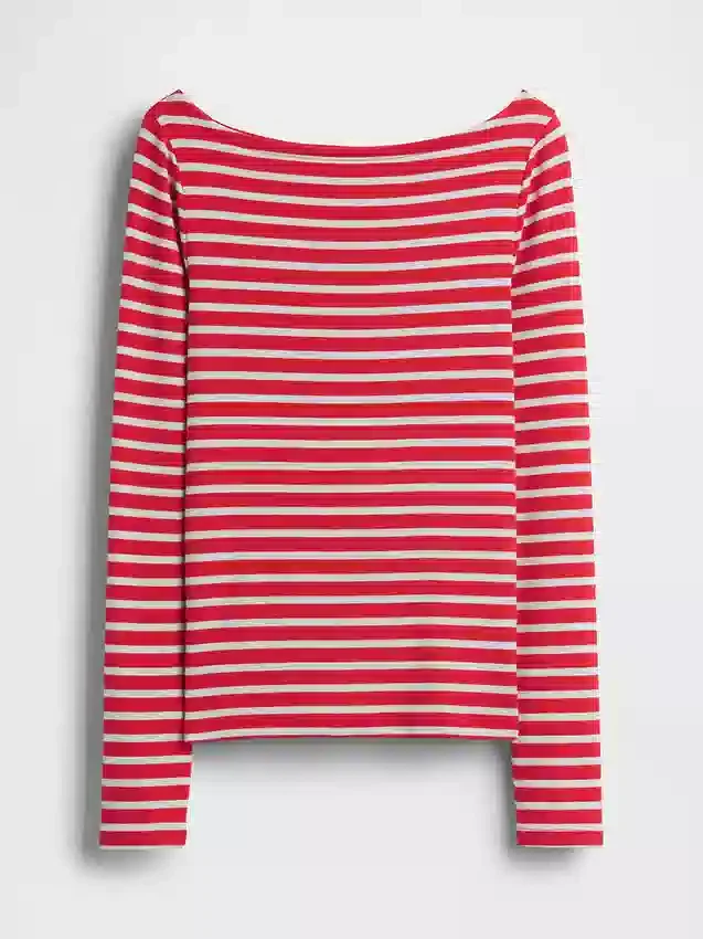 Modern T-shirt met boothals