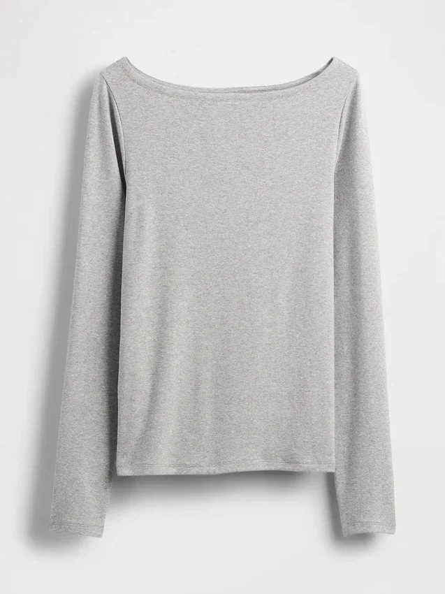 Modern T-shirt met boothals