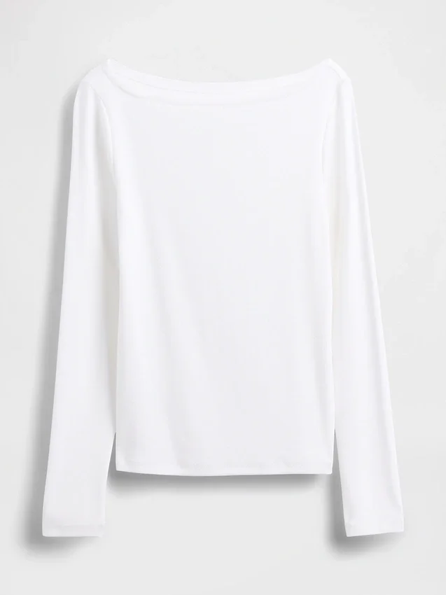 Modern T-shirt met boothals