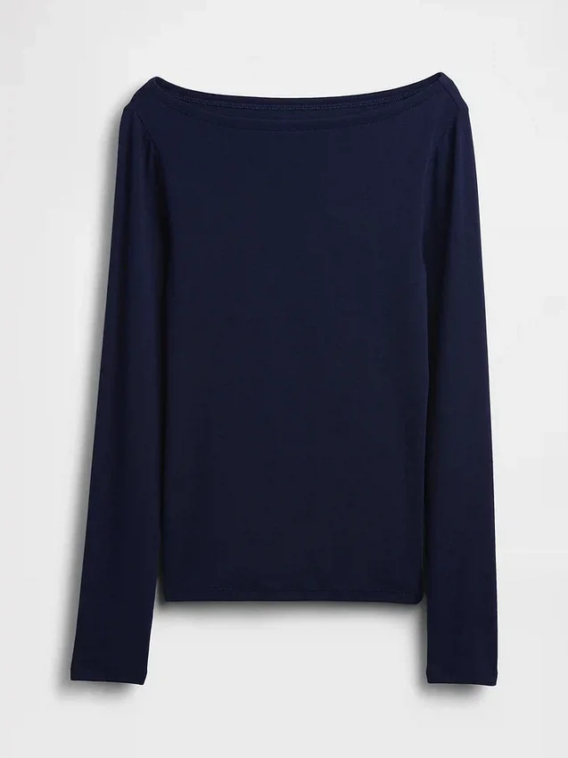 Modern T-shirt met boothals