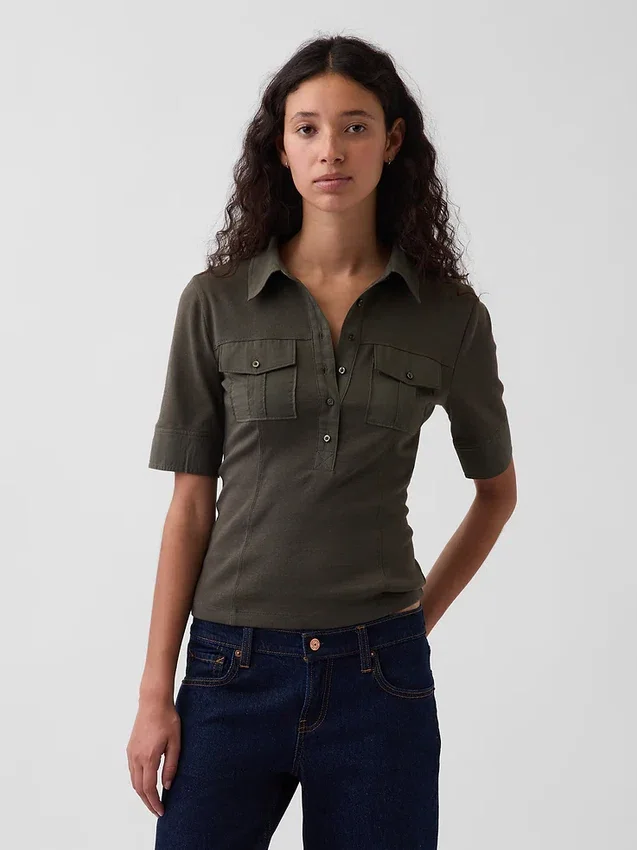 Modern T-shirt met mouwen tot aan de elleboog
