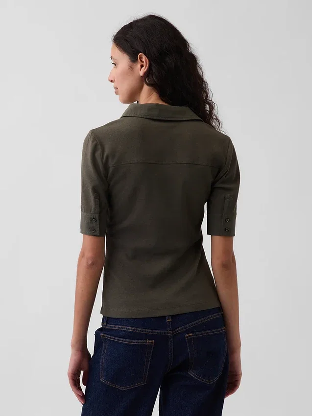 Modern T-shirt met mouwen tot aan de elleboog
