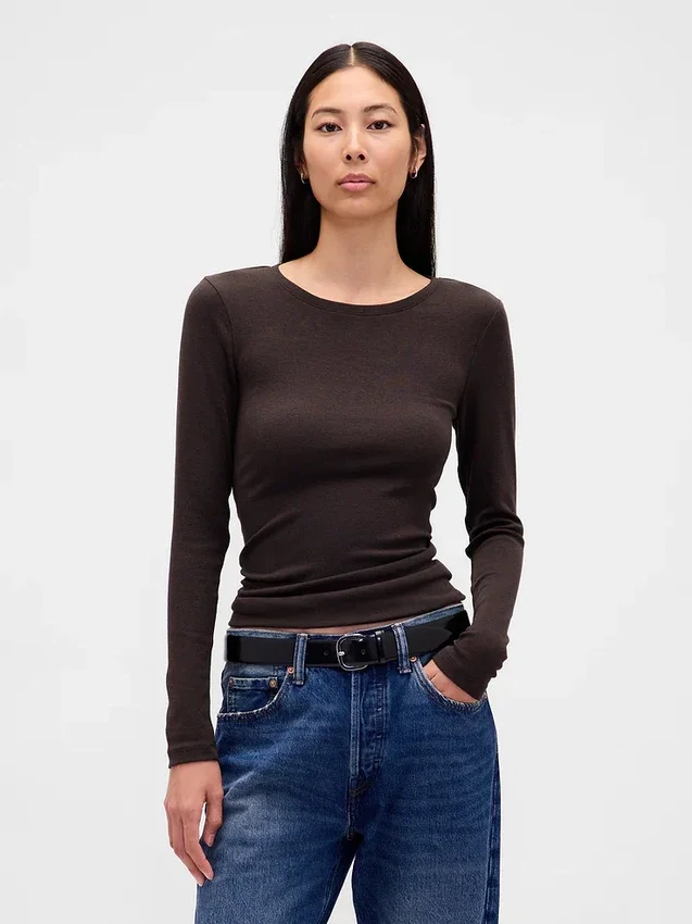 Modern T-shirt met ronde hals