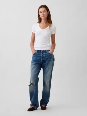 Modern T-shirt met V-hals