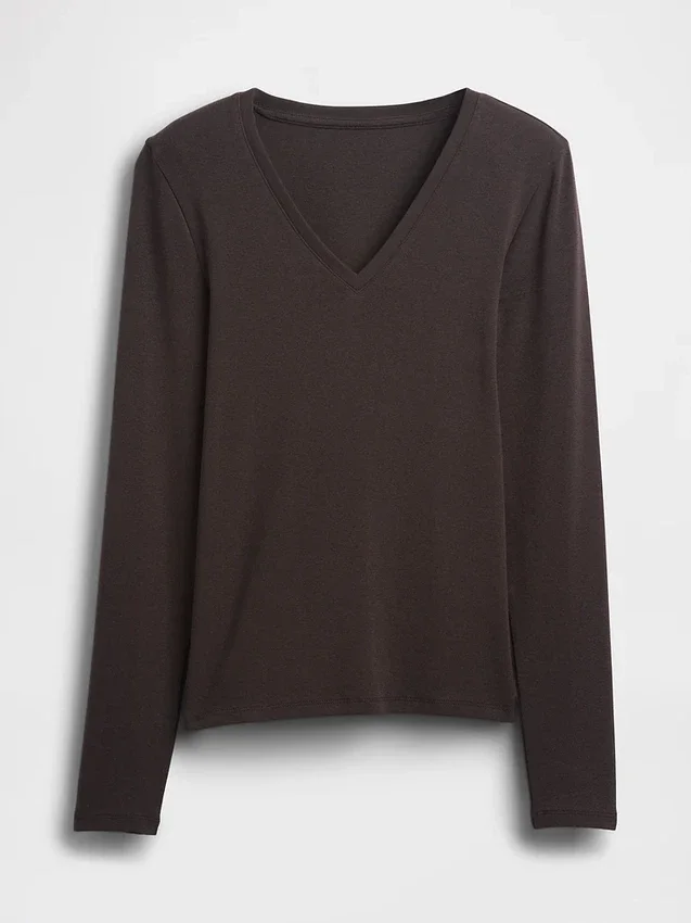 Modern T-shirt met V-hals