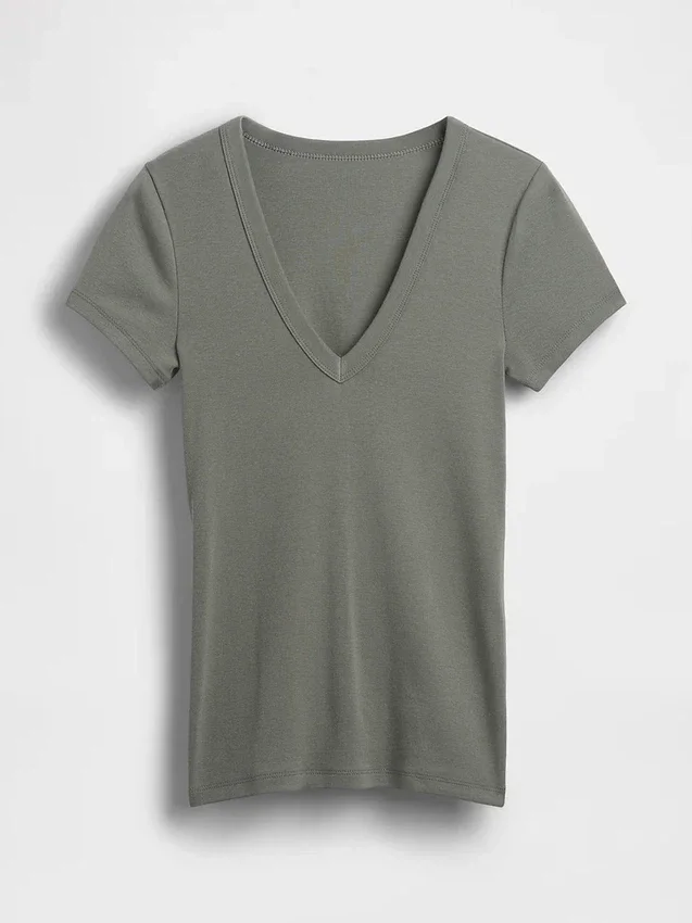 Modern T-shirt met V-hals