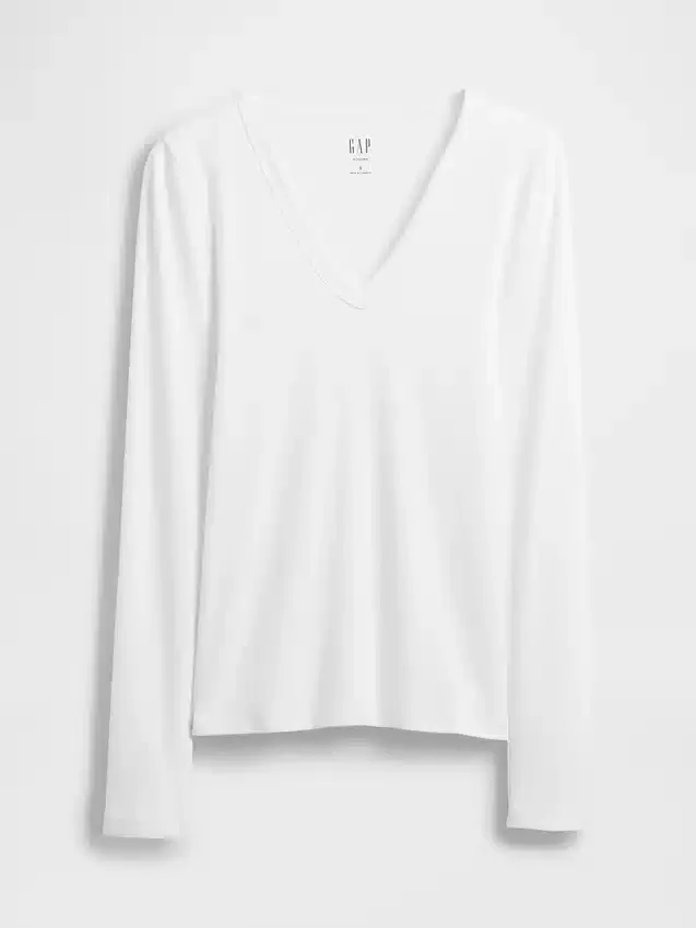 Modern T-shirt met V-hals
