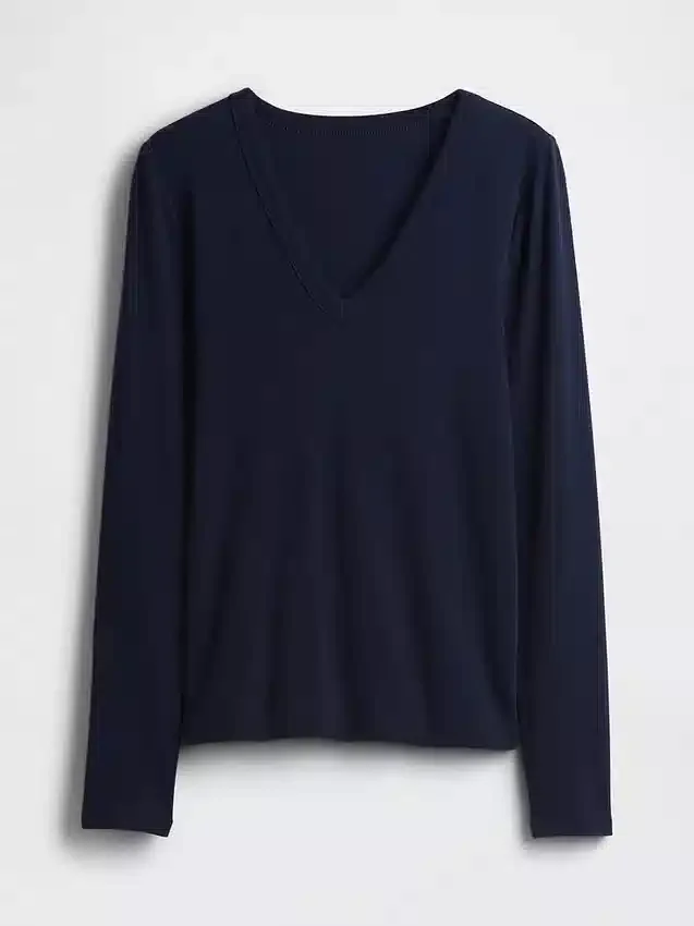Modern T-shirt met V-hals