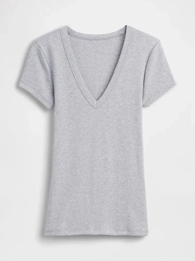 Modern T-shirt met V-hals