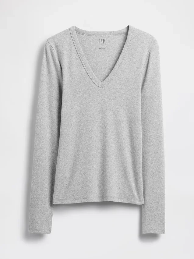 Modern T-shirt met V-hals