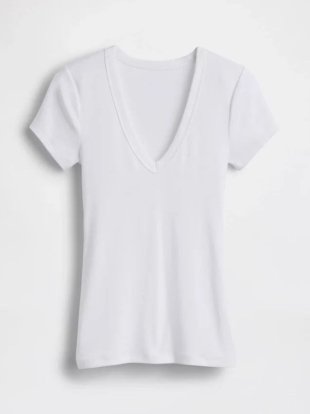 Modern T-shirt met V-hals