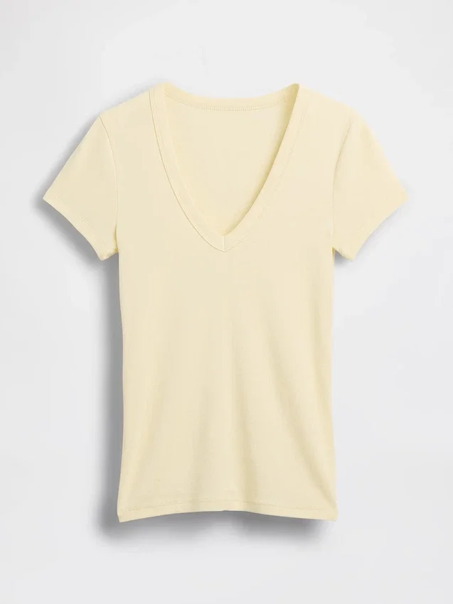 Modern T-shirt met V-hals