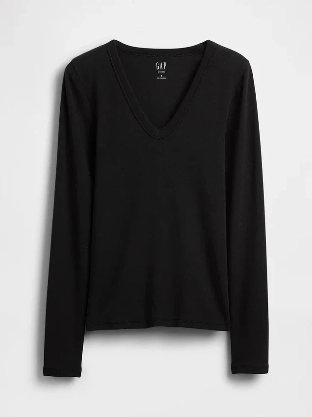 Modern T-shirt met V-hals