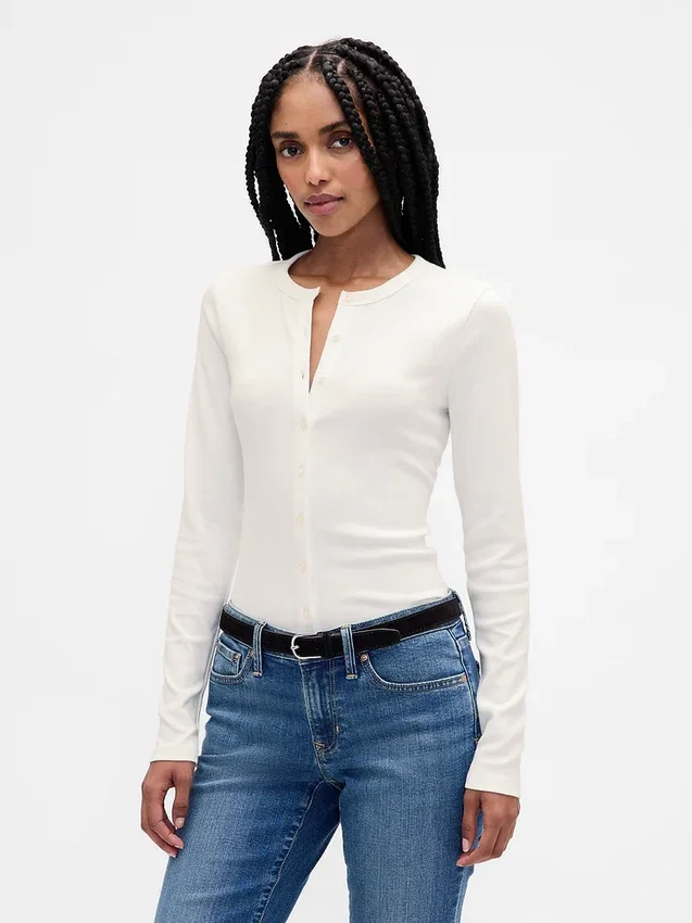 Modern vest met ronde hals