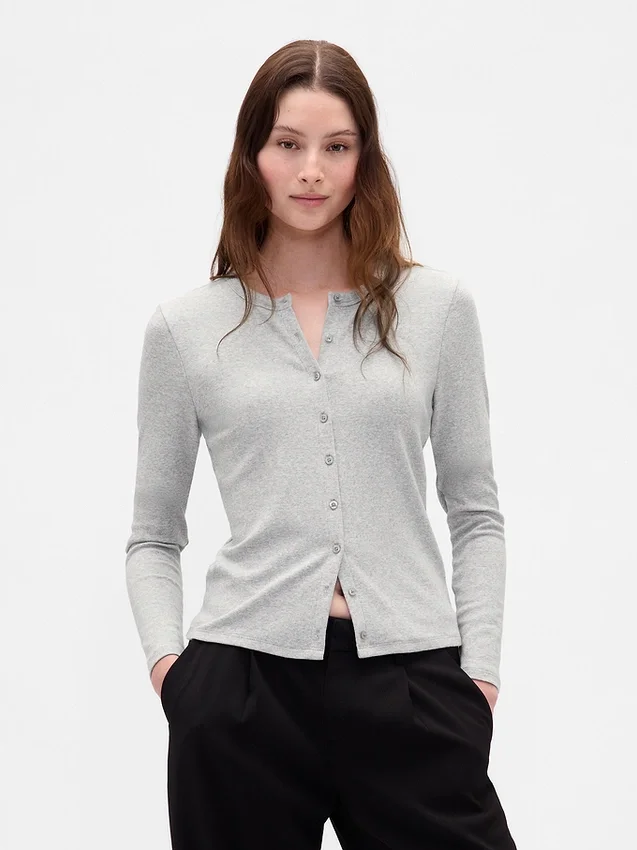 Modern vest met ronde hals