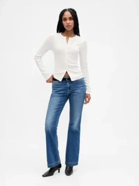 Modern vest met ronde hals