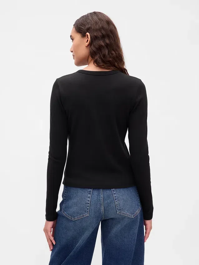 Modern vest met ronde hals