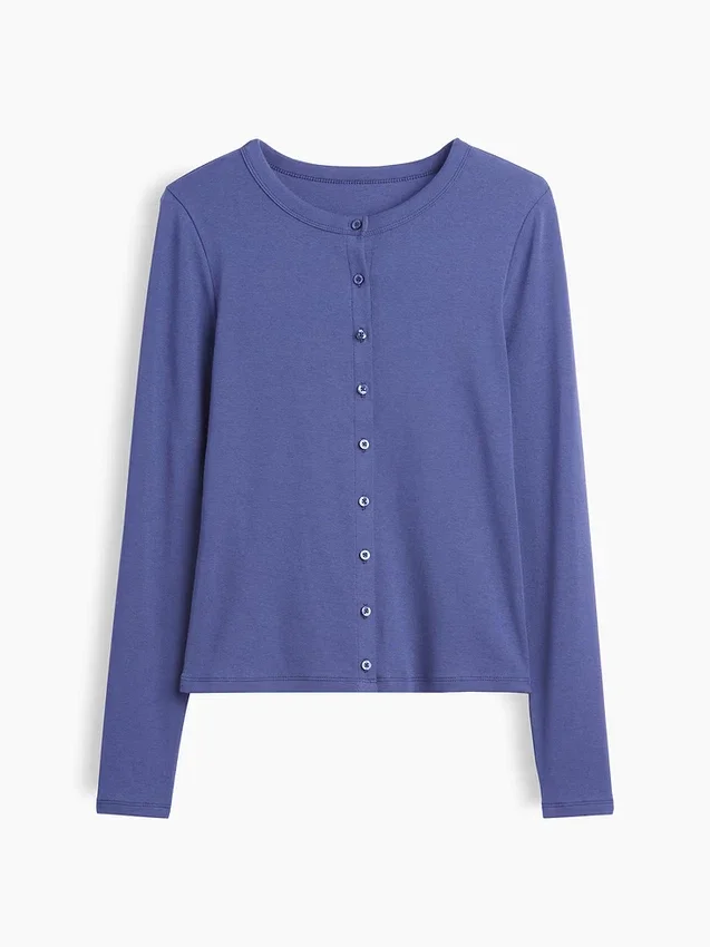 Modern vest met ronde hals