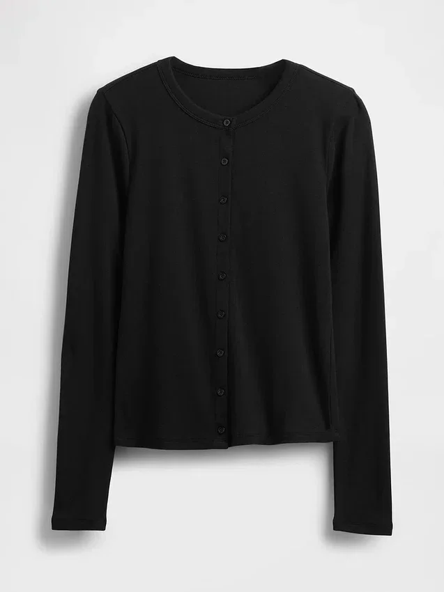 Modern vest met ronde hals