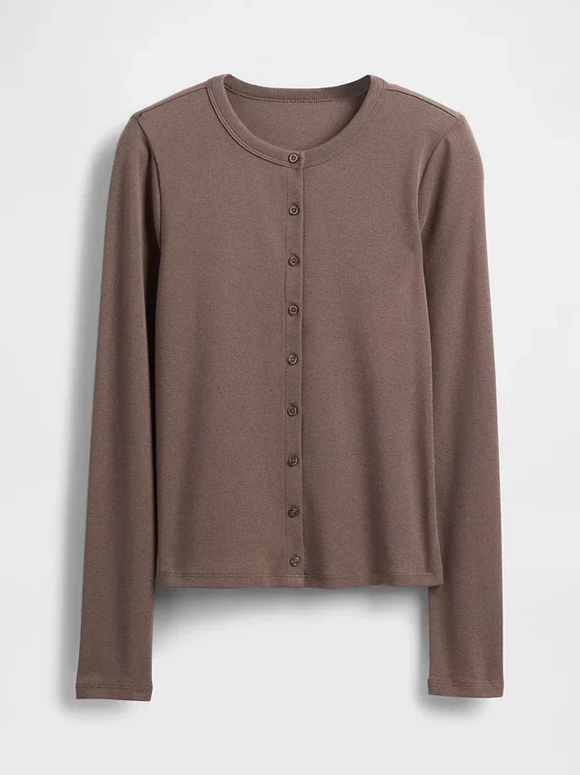 Modern vest met ronde hals