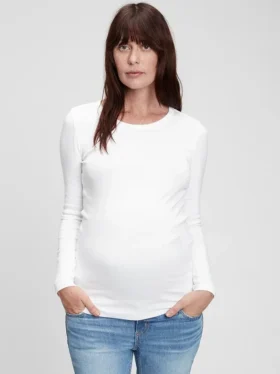 Modern zwangerschapskleding-T-shirt met ronde hals