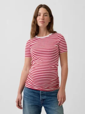 Modern zwangerschapskleding-T-shirt met ronde hals