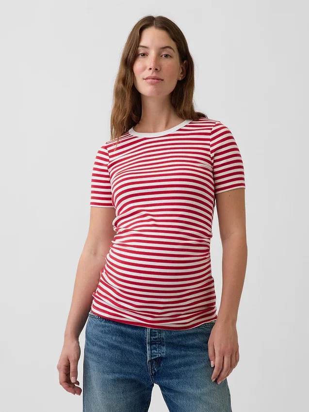 Modern zwangerschapskleding-T-shirt met ronde hals