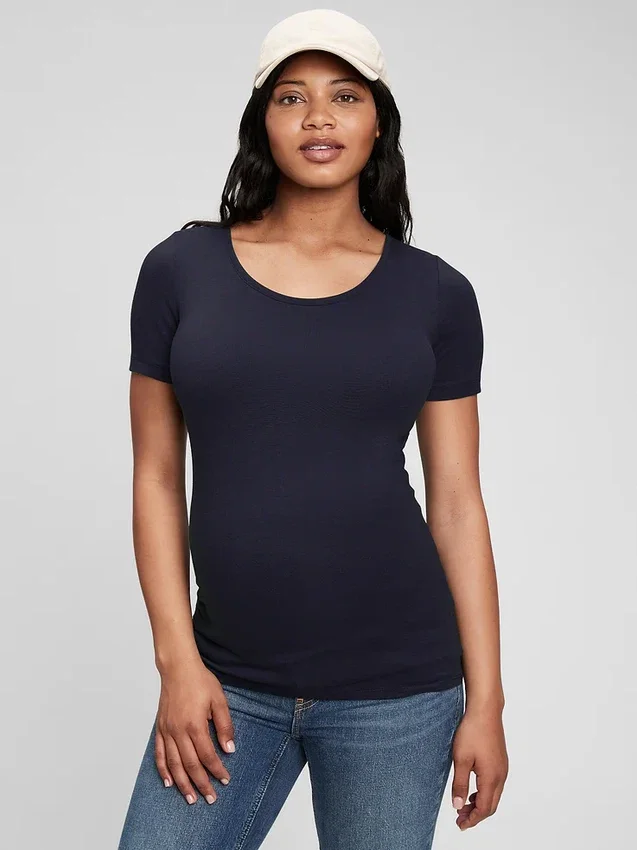Modern zwangerschapskleding-T-shirt met ronde hals