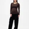 Modern zwangerschapskleding-T-shirt met ronde hals