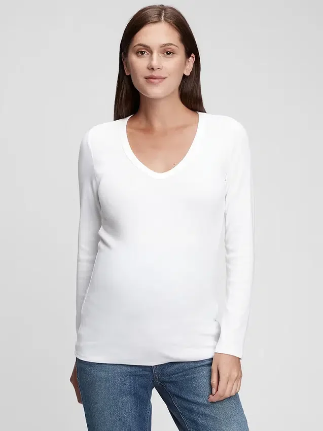 Modern zwangerschapskleding-T-shirt met V-hals