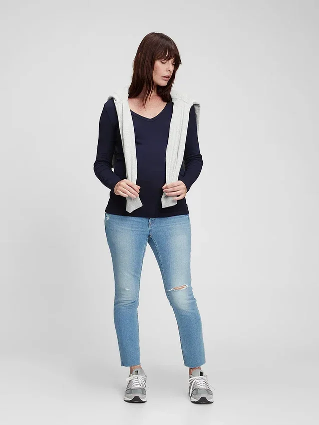 Modern zwangerschapskleding-T-shirt met V-hals