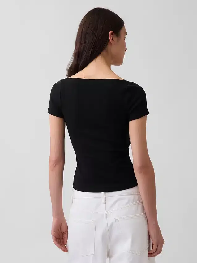 Moderne crop-top met kanten rand