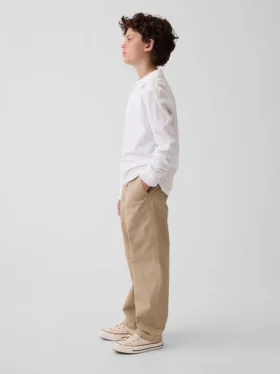 Moderne, losvallende kaki-broek voor kinderen