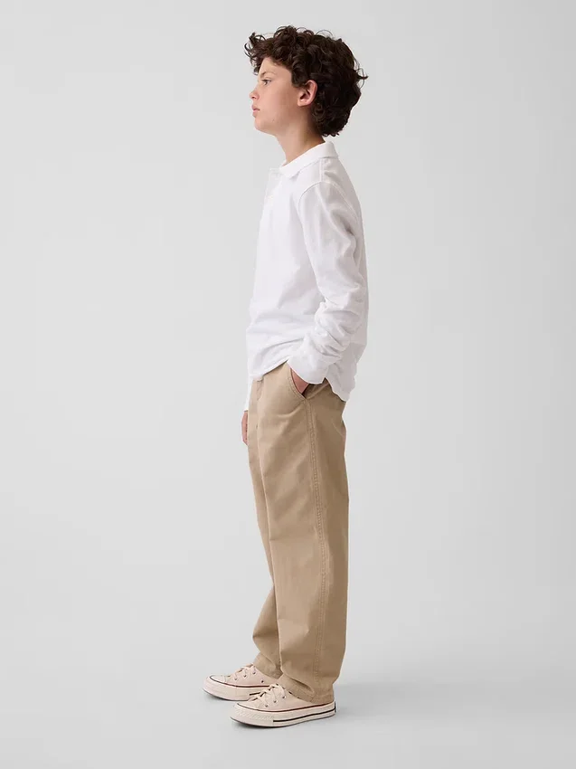 Moderne, losvallende kaki-broek voor kinderen