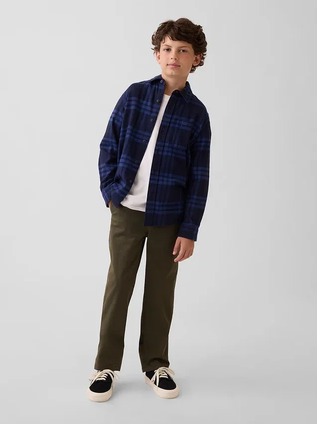 Moderne, losvallende kaki-broek voor kinderen