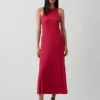 Moderne maxi-jurk met ingebouwde beugel-bh en geribde stof