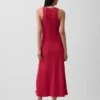 Moderne maxi-jurk met ingebouwde beugel-bh en geribde stof