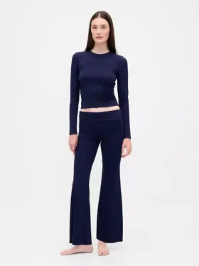 Moderne pyjama-legging met omgeslagen tailleband