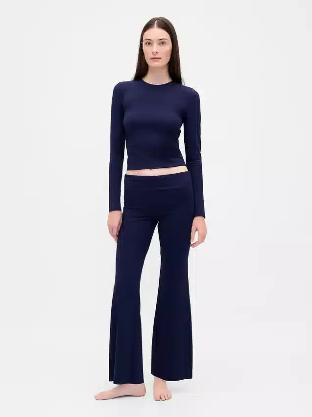 Moderne pyjama-legging met omgeslagen tailleband