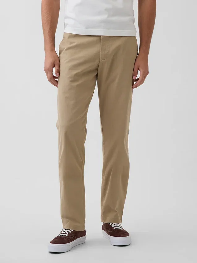 Moderne rechte kaki broek