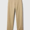 Moderne, ruimvallende kaki broek