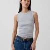 Moderne tanktop met ronde hals