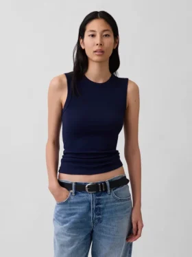 Moderne tanktop met ronde hals