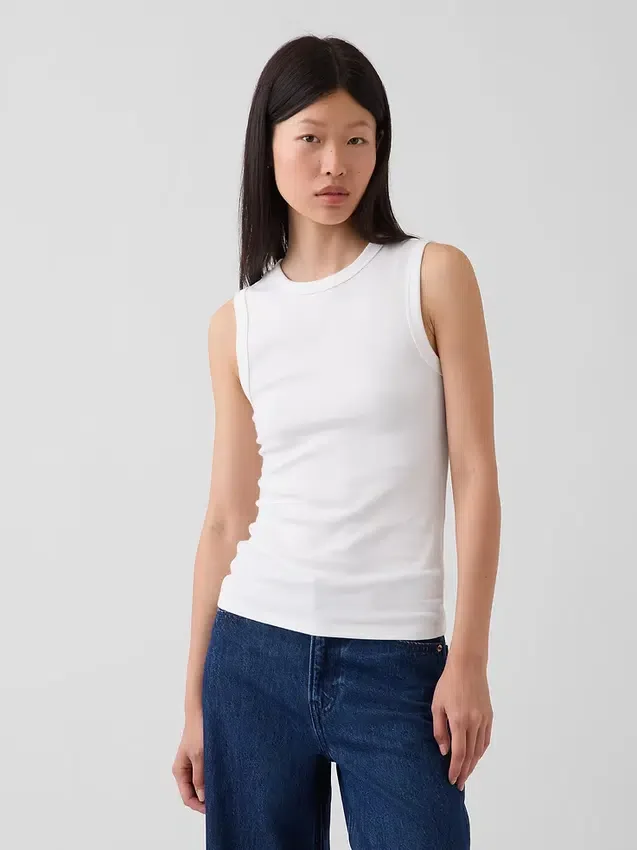 Moderne tanktop met ronde hals