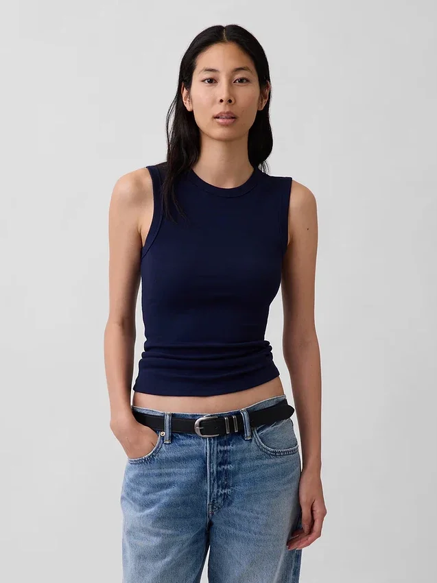 Moderne tanktop met ronde hals