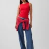Moderne tanktop met ronde hals