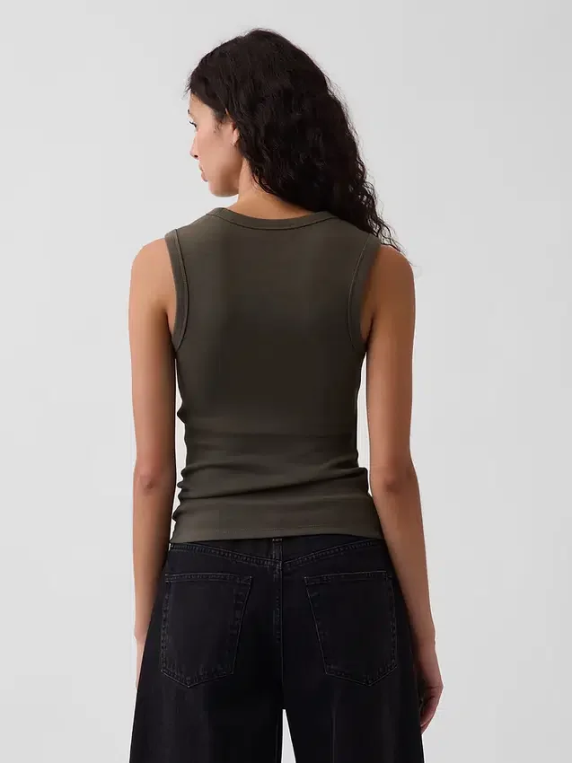 Moderne tanktop met ronde hals