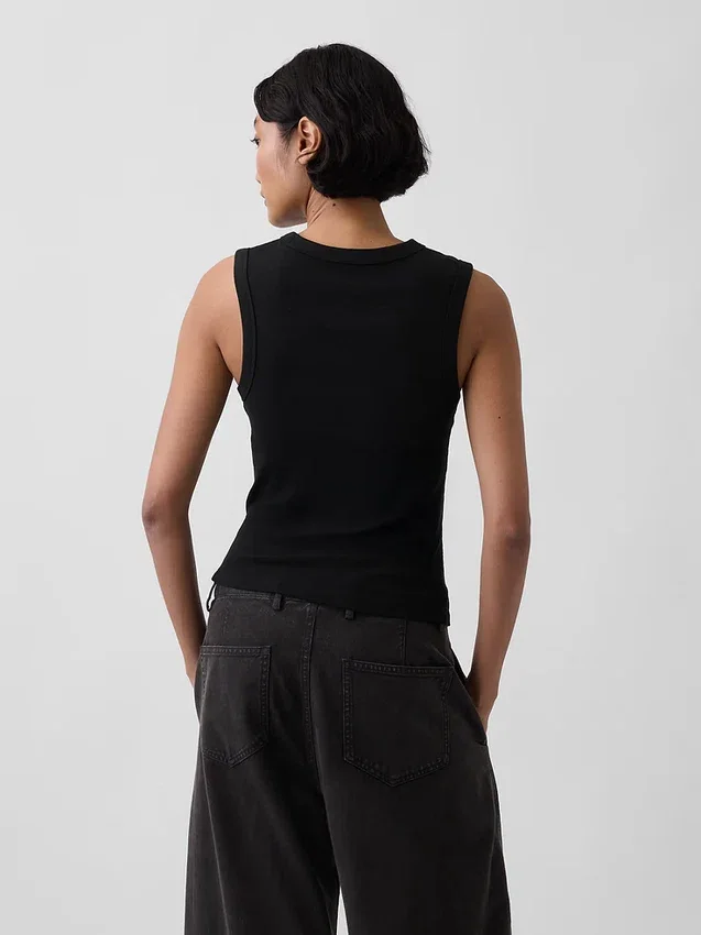 Moderne tanktop met ronde hals